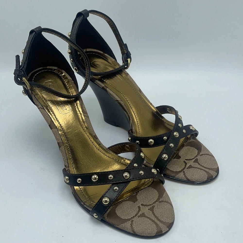 Coach Jerilyn Made in Italy Signature Wedge Sandals (SIT-03)